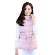 Warm d Vest Women Sim Sleeveless Waistcoat Zipper Vests Pink ILML