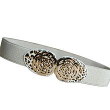 Women Adjustable Elastic Stretch Flower Buckle Wide Waist Belt Waistband P16 ILML