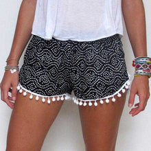 Casual Sexy Shorts Women Girl Polka Dot High Elastic Waist Tassel Loose Short Beach Feminino Femme Board Shorts ILML