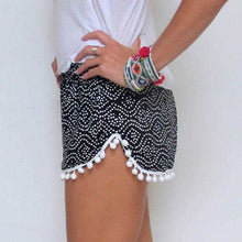 Casual Sexy Shorts Women Girl Polka Dot High Elastic Waist Tassel Loose Short Beach Feminino Femme Board Shorts ILML