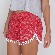 Casual Sexy Shorts Women Girl Polka Dot High Elastic Waist Tassel Loose Short Beach Feminino Femme Board Shorts ILML