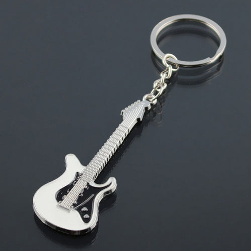 Guitar key Chain Car key Ring Silver Alloy Keychain bag shoulder bags Pendant Buckle Gift  ILML