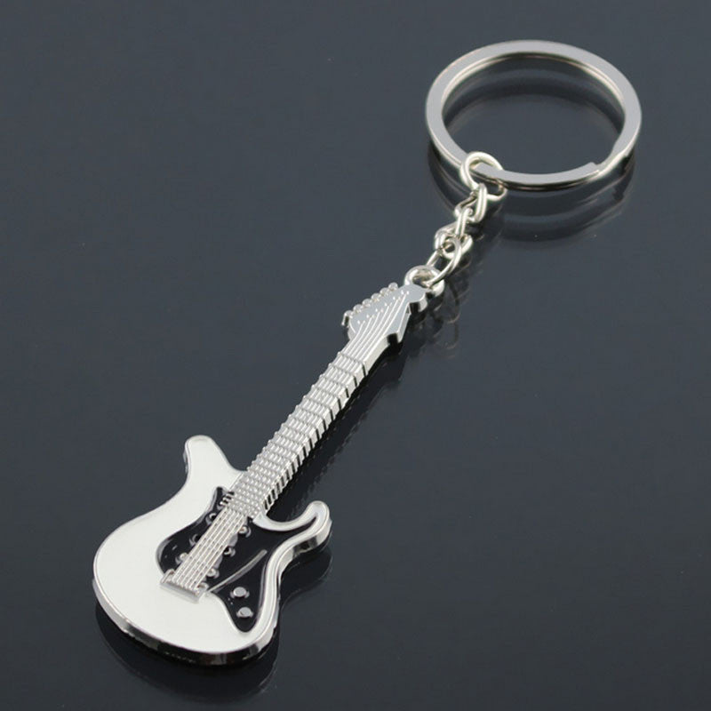 Guitar key Chain Car key Ring Silver Alloy Keychain bag shoulder bags Pendant Buckle Gift  ILML
