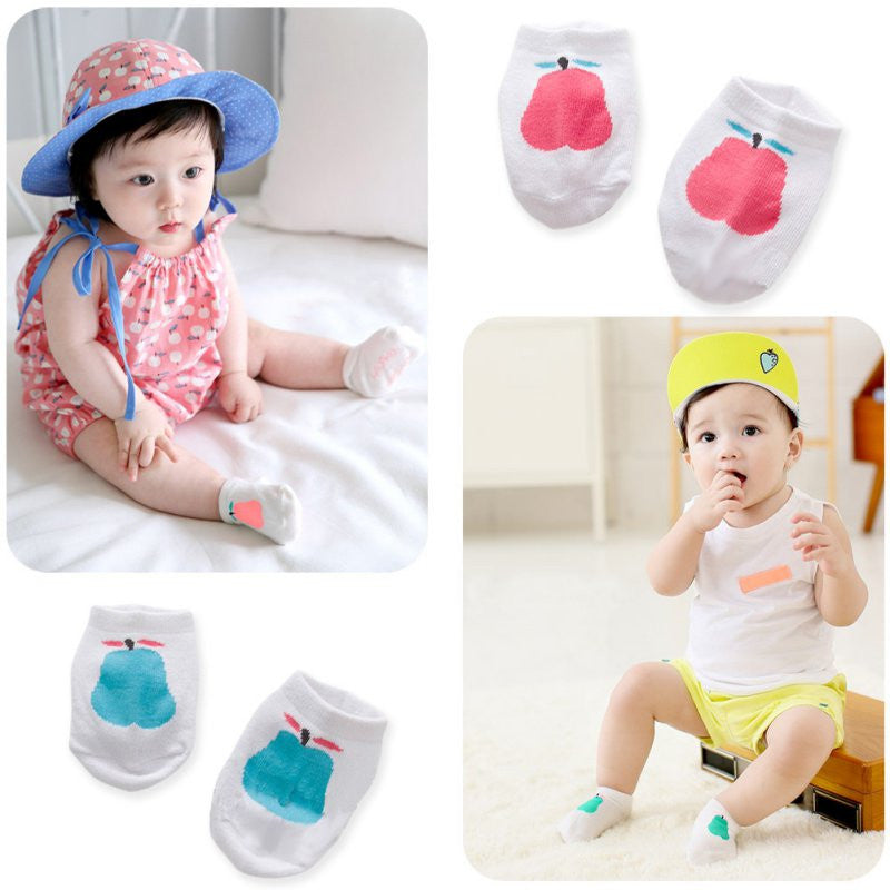 born Baby Infant Unisex Ankle Socks Pear Print Cotton Anti-slip Socks Crib Shoes Y2 ILML