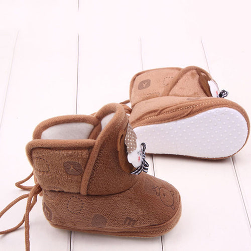 born Boys Girls Cartoon Prewalker Fleece Boots Baby Toddler Indoor Crib Shoes PY5 ILML