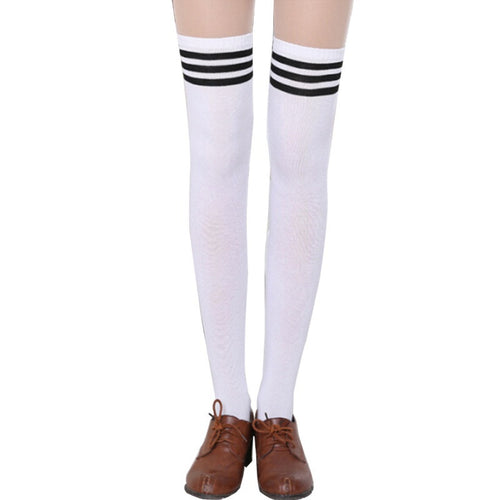 est Thigh High Sexy Cotton Women's Striped Over Knee Girl Lady Stockings P16 ILML