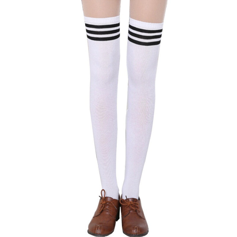 est Thigh High Sexy Cotton Women's Striped Over Knee Girl Lady Stockings P16 ILML