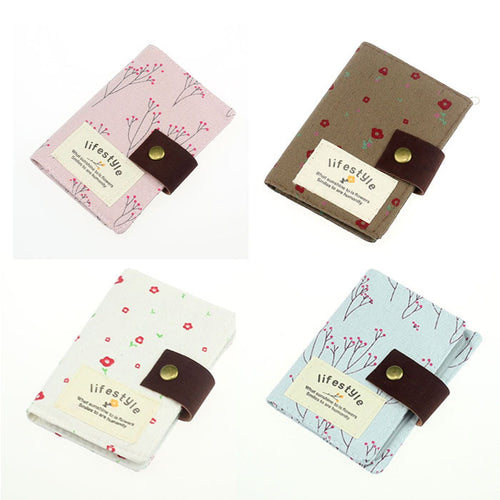 Novel Korean Floral Storage Credit Card Purse Holder Pouch Coin Bag ILML