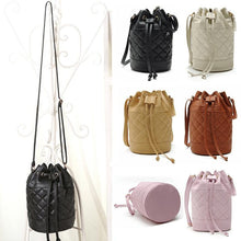 Novel Women Leather Quilted Hbag Bucket Shoulder Messenger Bag Tote Satchel ILML
