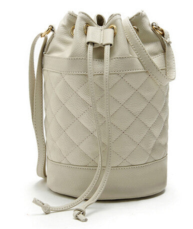 Novel Women Leather Quilted Hbag Bucket Shoulder Messenger Bag Tote Satchel ILML