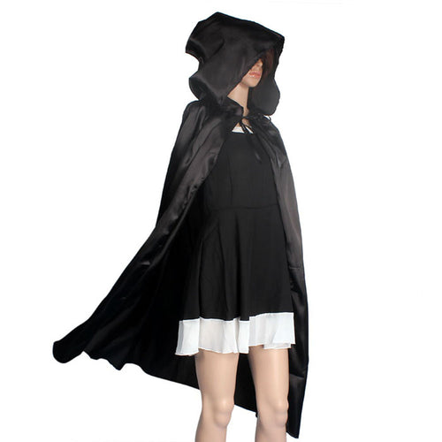 Novelty Halloween Women Coat Hooded Cloak Jacket Coat Wicca Robe Medieval Cape Shawl Halloween Party Tops Blouse Cover up ILML