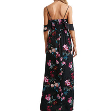 Off Shoulder Boho Beach dress casual Sleeveless Chiffon Women Maxi Retro Floral Print Evening Long Party Dresses ILML