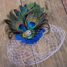 Peacock Feather Rhinestone Hairpin Hair Clips Dance Party Wedding Hair Band Wear ILML