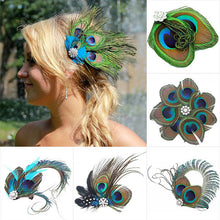 Peacock Feather Rhinestone Hairpin Hair Clips Dance Party Wedding Hair Band Wear ILML