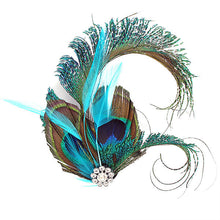 Peacock Feather Rhinestone Hairpin Hair Clips Dance Party Wedding Hair Band Wear ILML