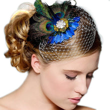 Peacock Feather Rhinestone Hairpin Hair Clips Dance Party Wedding Hair Band Wear ILML