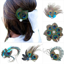 Peacock Feather Rhinestone Hairpin Hair Clips Dance Party Wedding Hair Band Wear ILML