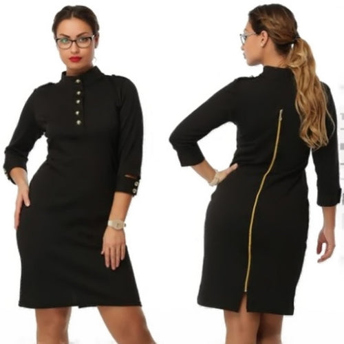 Plus Size Sexy Long Sleeve Casual Dress Women Evening Party Midi Dress 6XL Clubwear ILML