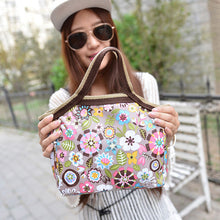 Portable Picnic Portable Flower Lunch Bags Pouch Oxford fabric Zipper Soft Box Tote Packet Lunch Food Storage Bags ILML