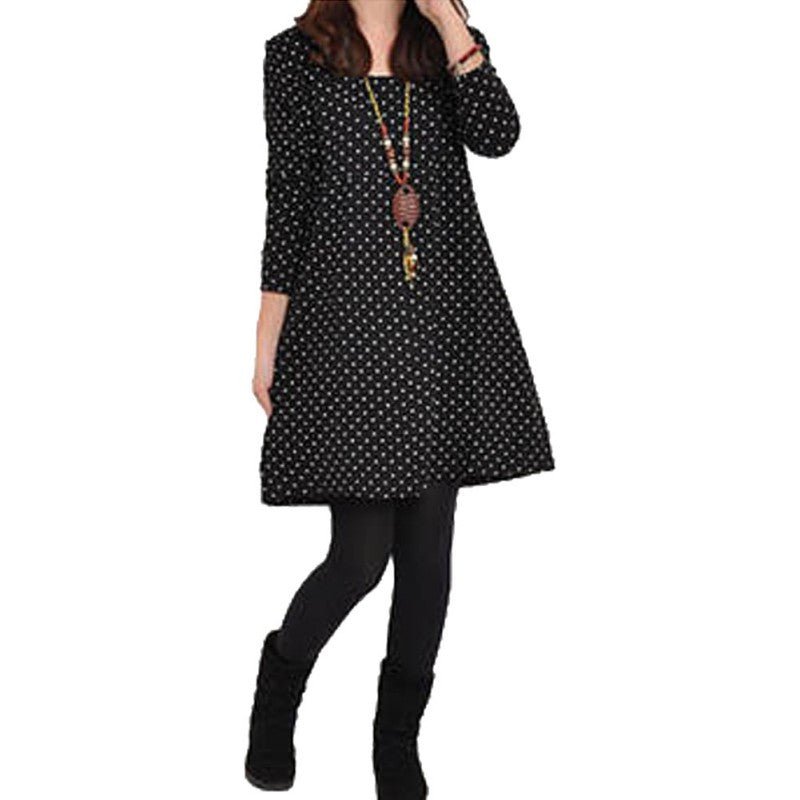 Pregnant Maternity Women's Casual Dress Long Sleeve Dot Loose Dresses Blouse PY5 ILML