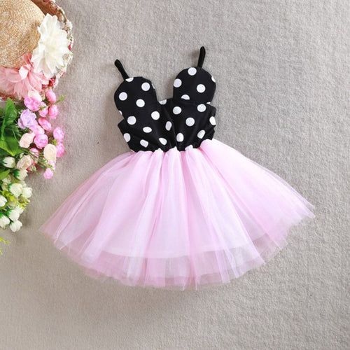 Princess Baby Girls Gauze One Piece Dress Polka Dot Braces Tutu Dress 2-6Y PY1 ILML