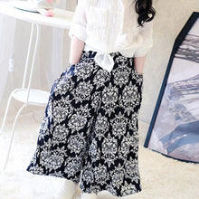 Princess Girls Floral Print Ethnic Elastic Tutu Skirts Pants Kids Loose A Line Long Pant  ILML