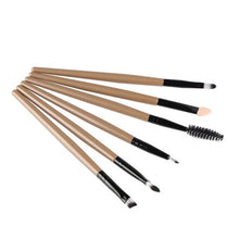 Pro 6 Pcs Bamboo Hle Eye Brushes Makeup Flat Brushes Cosmetics Professional Makeup Brush Hairbrush Concealer Kits Tools ILML