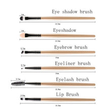 Pro 6 Pcs Bamboo Hle Eye Brushes Makeup Flat Brushes Cosmetics Professional Makeup Brush Hairbrush Concealer Kits Tools ILML