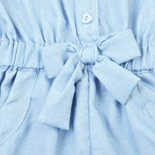 Pro Kids Girls Clothing Rompers Denim Blue Cotton Washed Jeans Sleeveless Bow Jumpsuit 0-5Years LE2 ILML