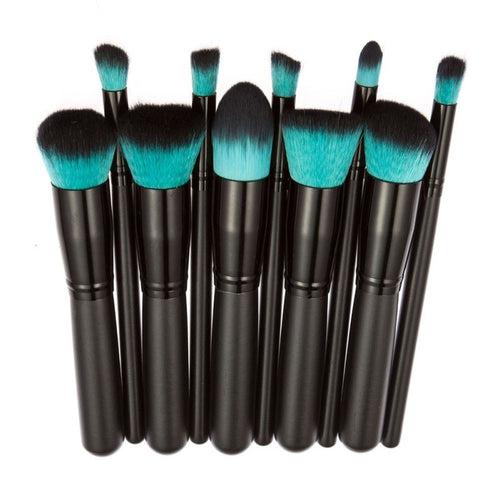Professional 10pcss Makeup Brush Set Powder Foundation Brush Eyebrow Eyeshadow Cosmetic Tools Toiletry Kit for Women  ILML