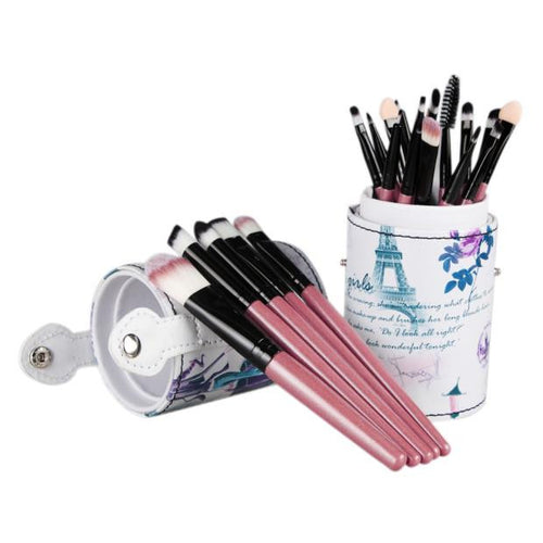 Professional 20PCS Brushes Leather Cup Holder Case for Brush Toiletry Kits Makeup Cosmetic Eyeshadow Lip eyebrows Blusher ILML