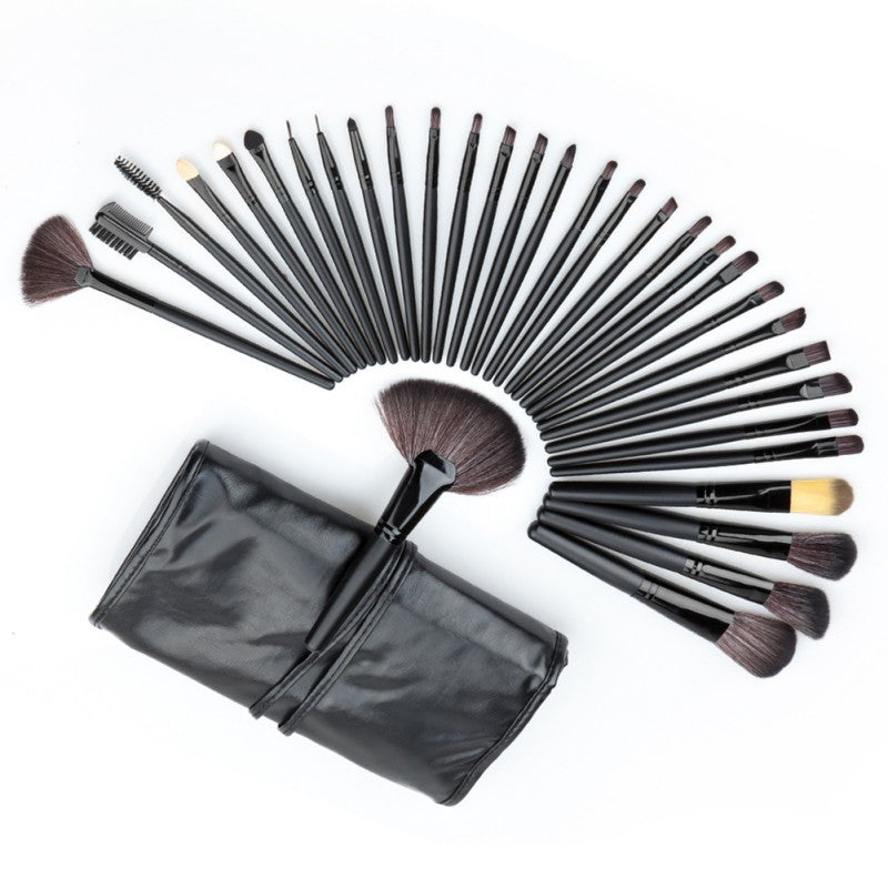 Professional 32pcss Cosmetic Facial Make up Brush Kit Wool Makeup Brushes Tools Set with Black Leather Case  ILML