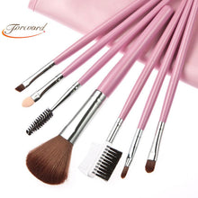Professional 7 pcs Makeup Brush tools Make-up Toiletry Kit Wool Make Up Brush Case  ILML