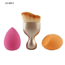 Professional makeup brushes Eye Shadow Contour Makeup Brush 2pc Sponges Powder Foundation ovale maquiagem cosmetics ILML