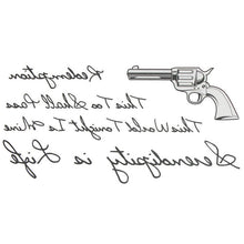 Quality Temporary Tattoo Stickers Temporary Body Art Supermodel Stencil Designs Waterproof Letters Gun Tattoo Pattern ILML