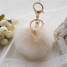 Rabbit Fur Ball Keychain Car Key Ring Chain Bag Plush Pendant Women bag USB wallet Shoulder bags Charm Key chain Gift ILML