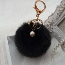 Rabbit Fur Ball Keychain Car Key Ring Chain Bag Plush Pendant Women bag USB wallet Shoulder bags Charm Key chain Gift ILML