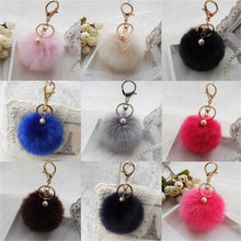 Rabbit Fur Ball Keychain Car Key Ring Chain Bag Plush Pendant Women bag USB wallet Shoulder bags Charm Key chain Gift ILML