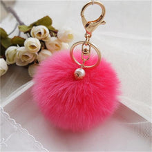 Rabbit Fur Ball Keychain Car Key Ring Chain Bag Plush Pendant Women bag USB wallet Shoulder bags Charm Key chain Gift ILML