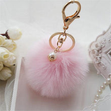Rabbit Fur Ball Keychain Car Key Ring Chain Bag Plush Pendant Women bag USB wallet Shoulder bags Charm Key chain Gift ILML