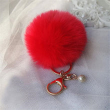 Rabbit Fur Ball Keychain Car Key Ring Chain Bag Plush Pendant Women bag USB wallet Shoulder bags Charm Key chain Gift ILML
