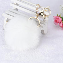 Rabbit Fur Ball Keychain Car Key Ring Chain Bag Plush Pendant Women bag USB wallet Shoulder bags Charm Key chain Gift ILML