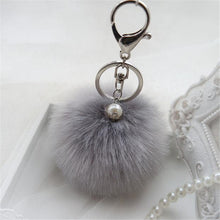Rabbit Fur Ball Keychain Car Key Ring Chain Bag Plush Pendant Women bag USB wallet Shoulder bags Charm Key chain Gift ILML