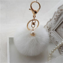 Rabbit Fur Ball Keychain Car Key Ring Chain Bag Plush Pendant Women bag USB wallet Shoulder bags Charm Key chain Gift ILML
