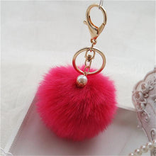 Rabbit Fur Ball Keychain Car Key Ring Chain Bag Plush Pendant Women bag USB wallet Shoulder bags Charm Key chain Gift ILML