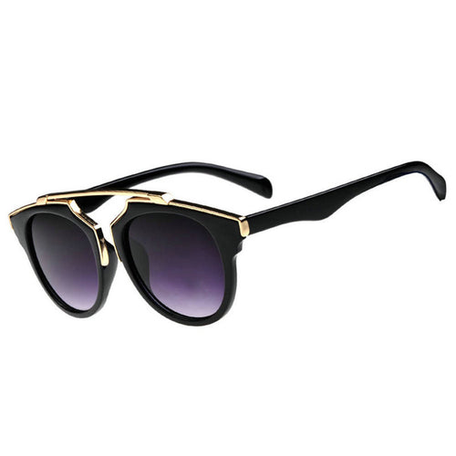 Retro Vintage Women Men Sunglasses Black Leopard Round Frame Cat Eye Eyewear Eye Glass Oculos De Sol LE3 ILML