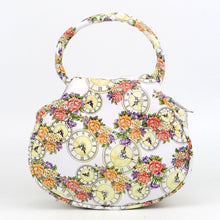 Retro Women Bag Printed Floral Clock leather Shoulder messenger Bag Hbag Casual Travel beach Bags bolsa Clutch  ILML