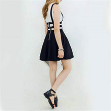 Retro Women Hollow Mini Skater Skirt Cute Suspender Clothes Straps High Waist Skirts  ILML