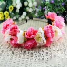 Rose Flower Crown Headbands for Women Wedding Festival Double Row Floral Garland Hairbands PY ILML