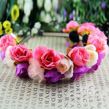 Rose Flower Crown Headbands for Women Wedding Festival Double Row Floral Garland Hairbands PY ILML
